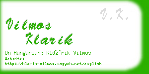 vilmos klarik business card